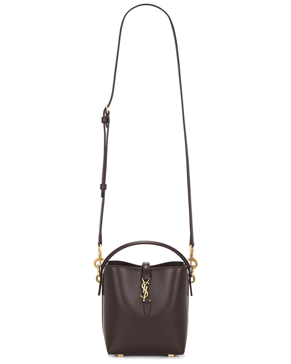 Image 1 of Saint Laurent Mini Le 37 Bucket Bag in Dark Sweet Chocolate