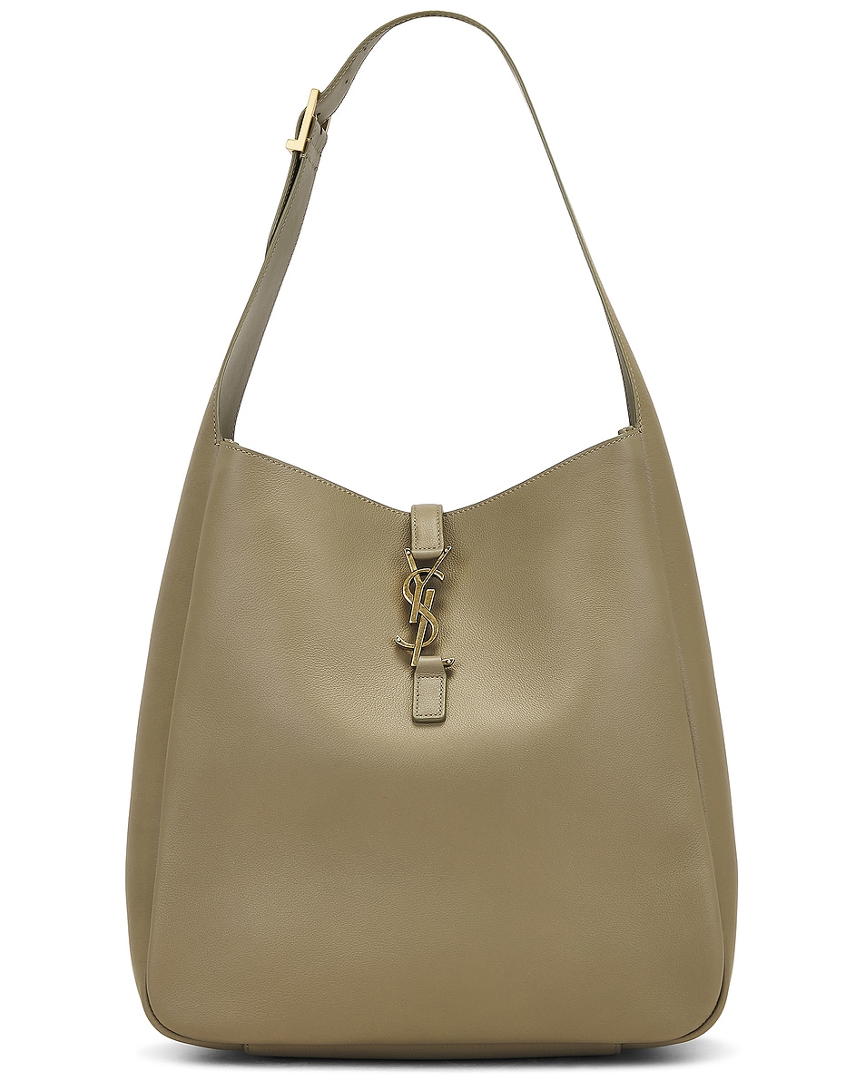 Image 1 of Saint Laurent Large Le 5 A 7 Supple Hobo Bag in Strong Moss