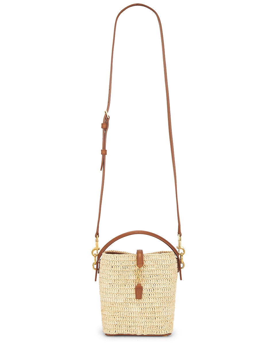 Image 1 of Saint Laurent Mini Le 37 Bucket Bag in Natural & Brick