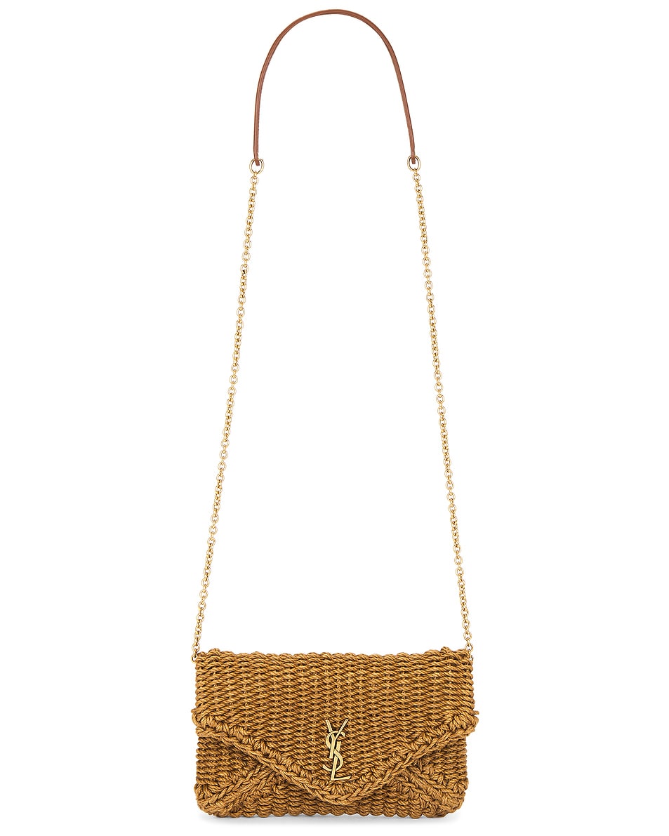 Image 1 of Saint Laurent Small Pouch On Chain in Light Brownie