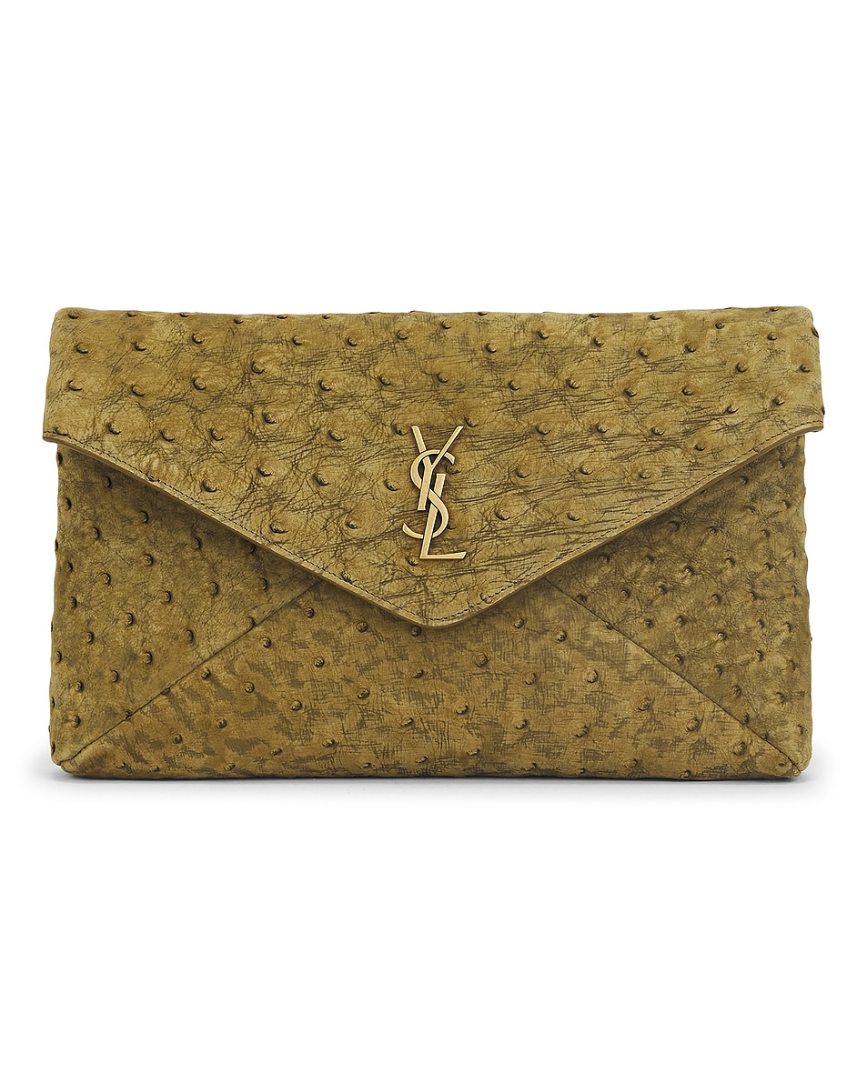 Image 1 of Saint Laurent YSL Pouch in Vert Moss