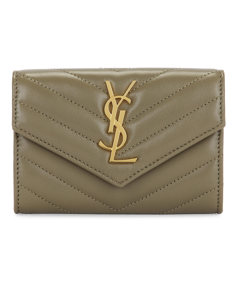 Image 1 of Saint Laurent Small Envelope Wallet in Strong Moss