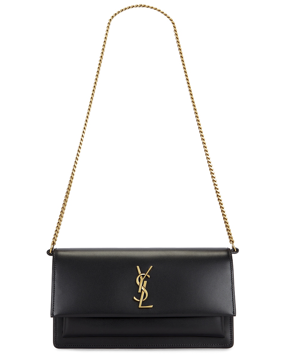 Image 1 of Saint Laurent Sunset Pochette in Nero