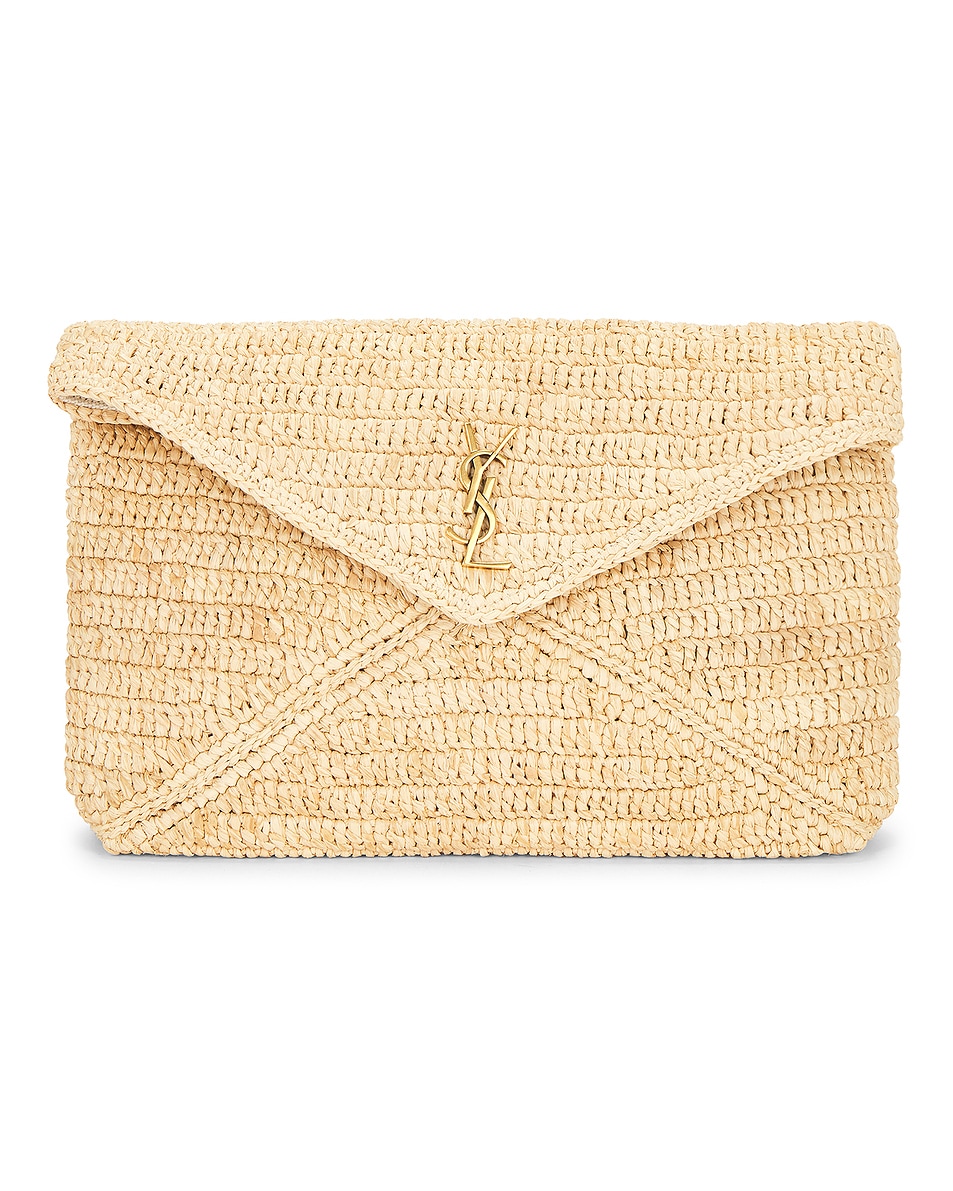 Image 1 of Saint Laurent Busta Pouch in Natural & Brick
