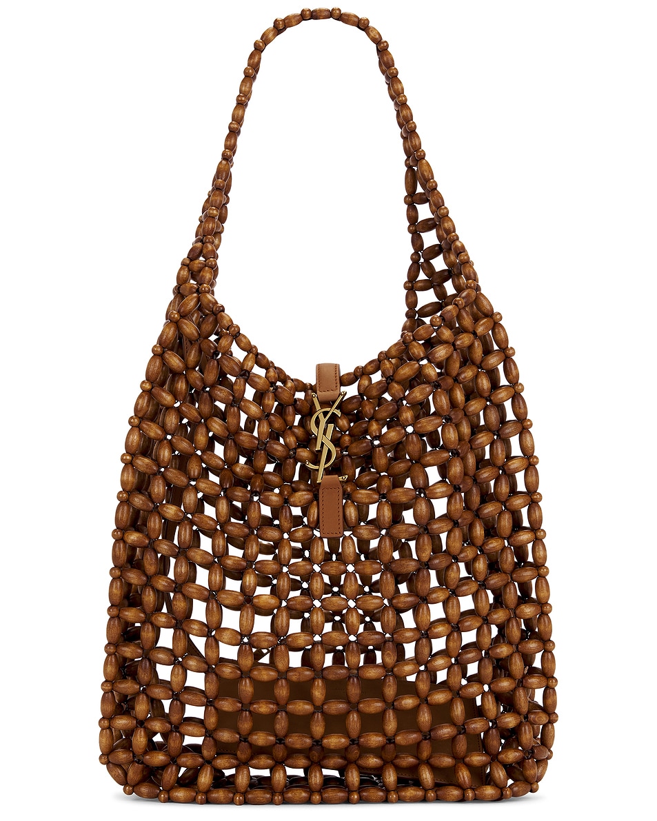 Image 1 of Saint Laurent Large Le 5 A 7 Supple Hobo Bag in Tan Natural & Brick