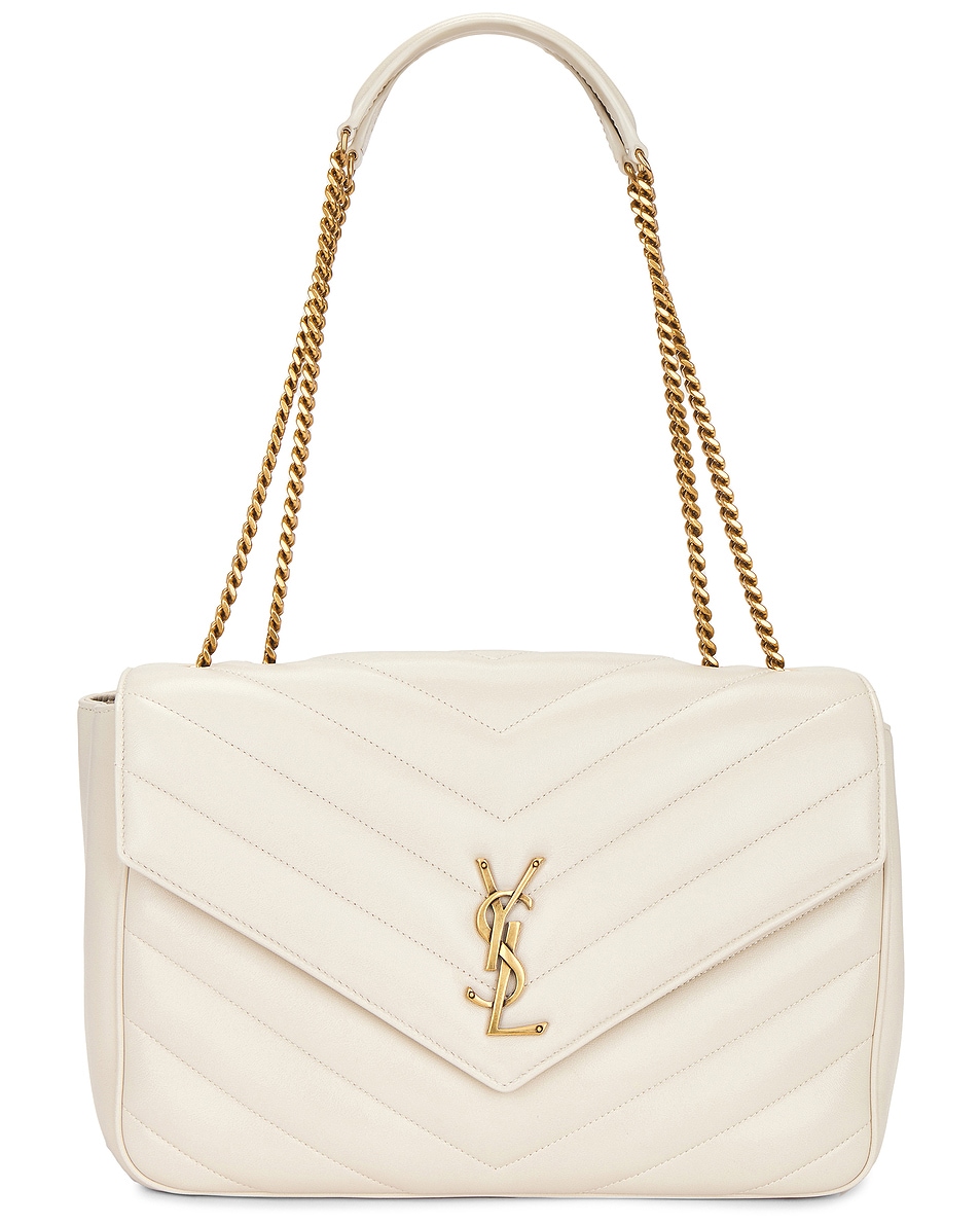 Image 1 of Saint Laurent Large Loulou Chain Bag in Crema Soft