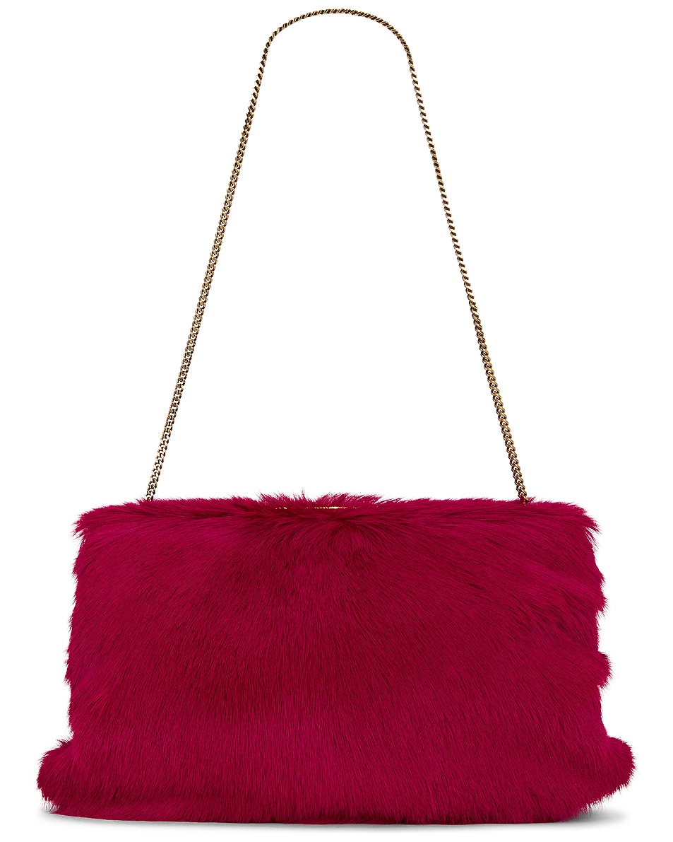 Image 1 of Saint Laurent Large Clutch in Cherry Jam