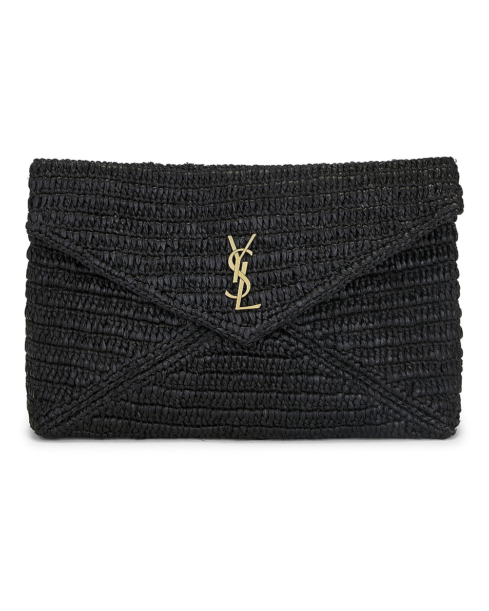 Image 1 of Saint Laurent Large Envelope Pouch in Nero