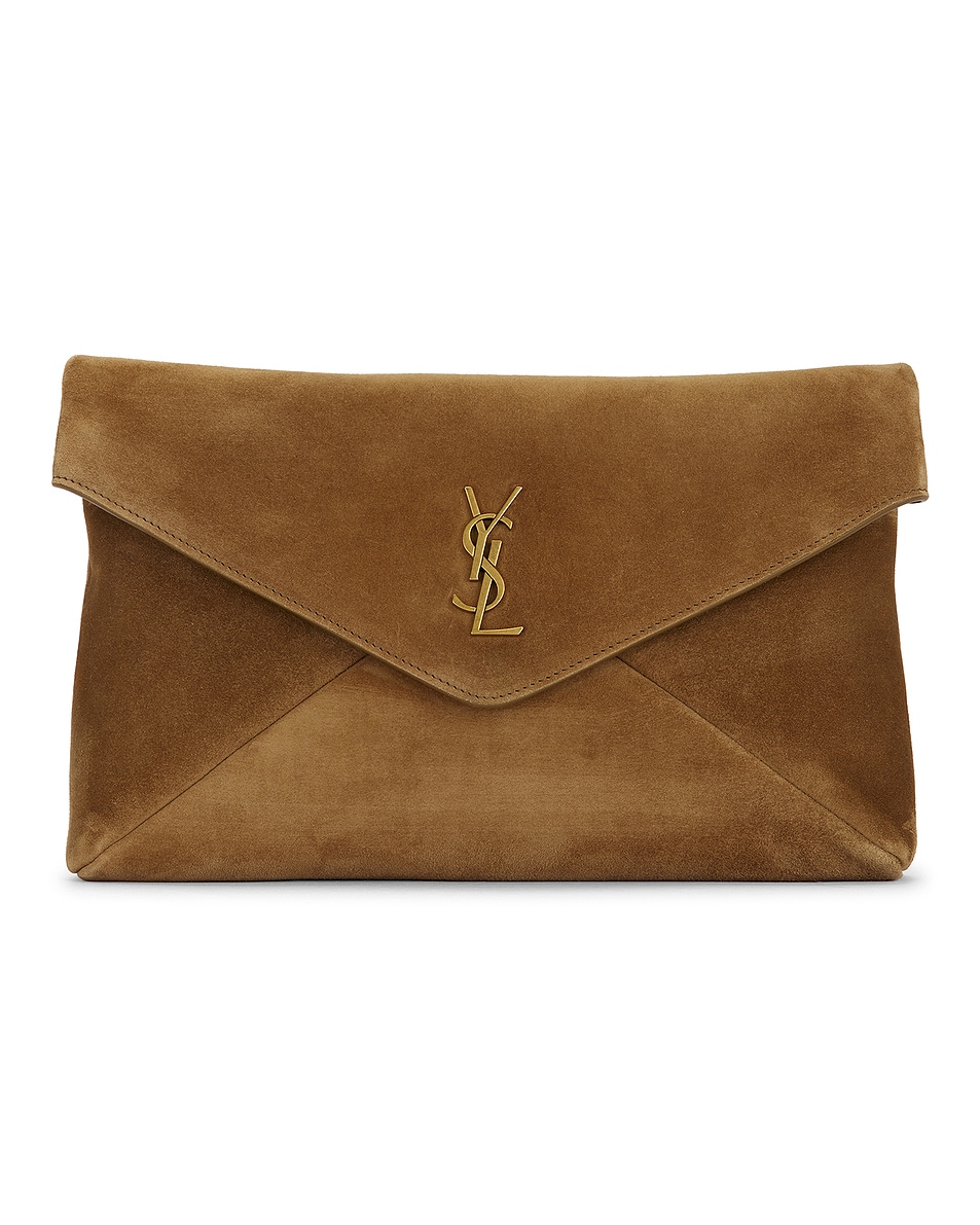 Image 1 of Saint Laurent Large Envelope Pouch in Golden Leaf