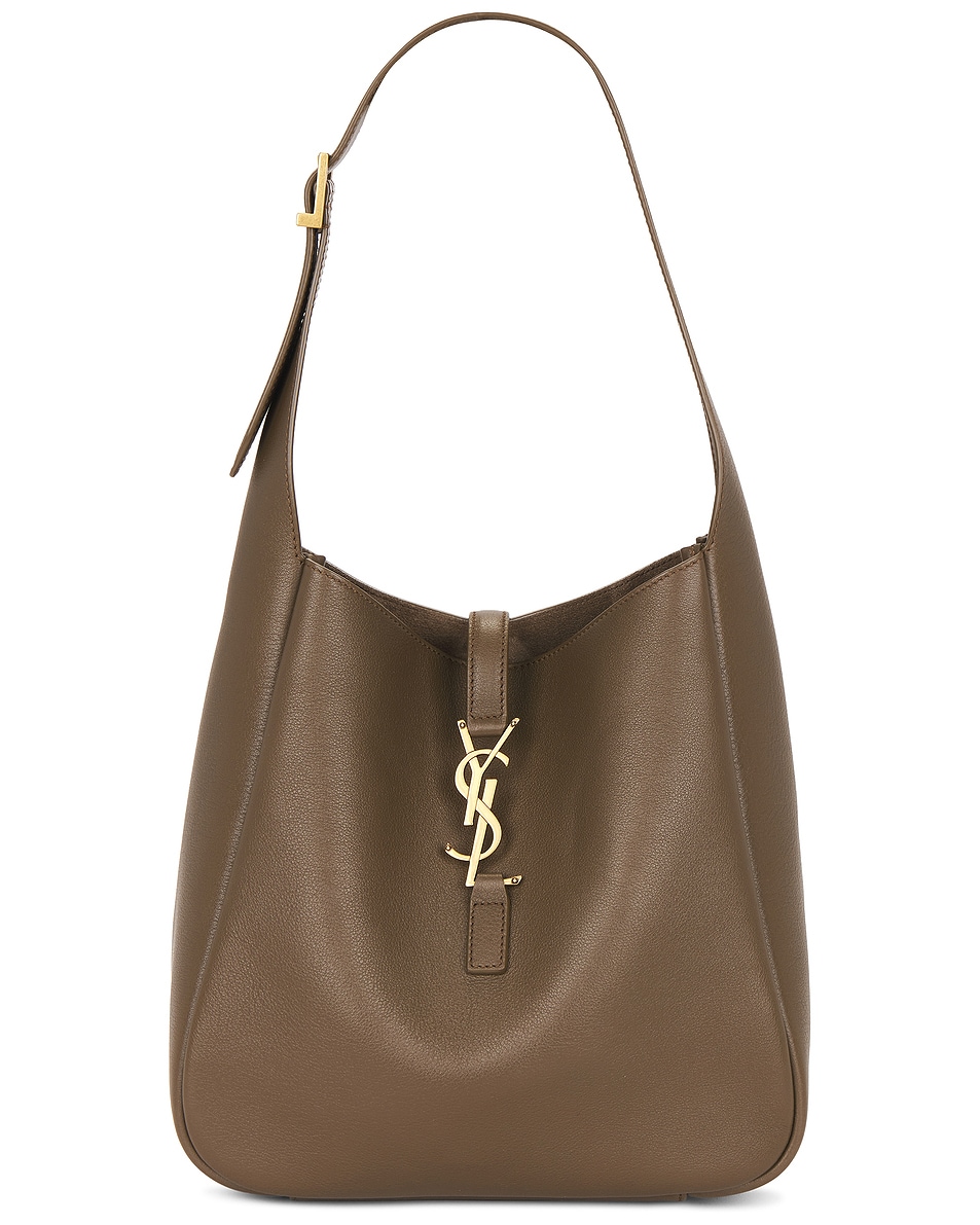 Image 1 of Saint Laurent Small Le 5 A 7 Supple Shoulder Bag in New Pecan Brown
