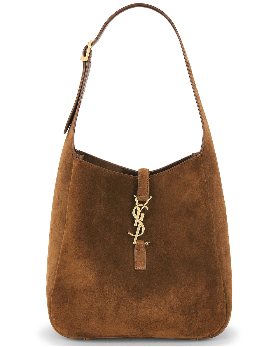 Image 1 of Saint Laurent Small Le 5 A 7 Supple Shoulder Bag in Orange Caramel Cognac