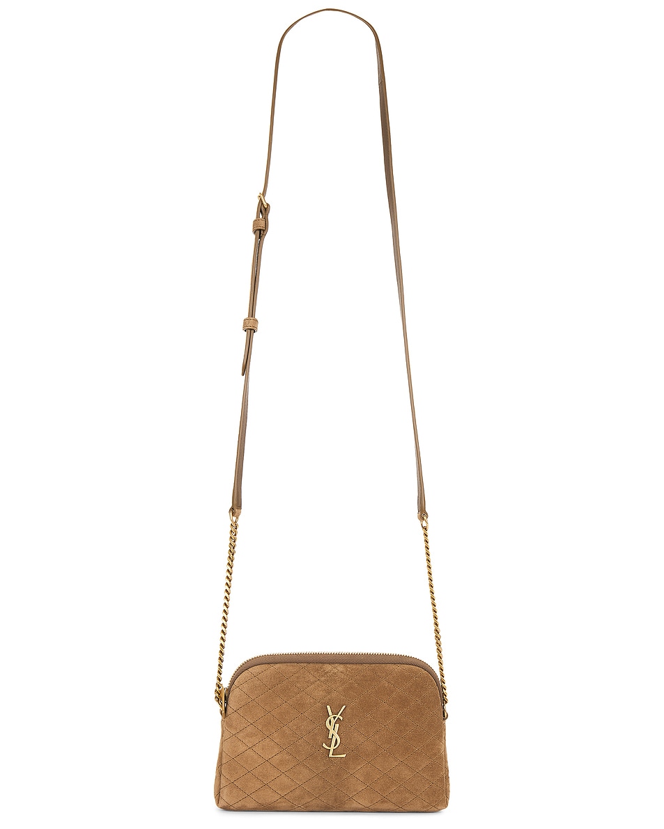Image 1 of Saint Laurent Zipped Pouch With Chain in Golden Leaf