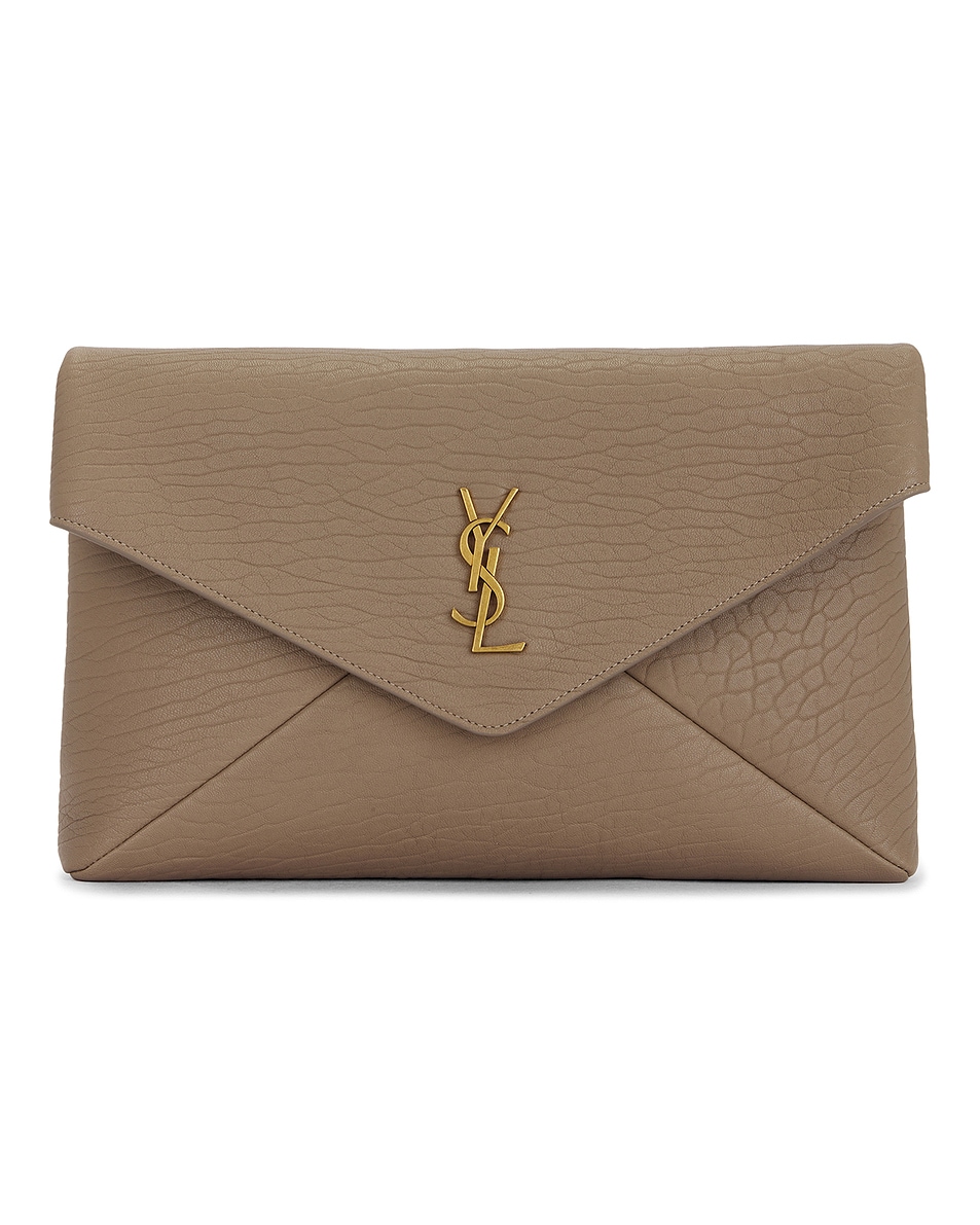 Image 1 of Saint Laurent Large Envelope Pouch in Dusty Grey