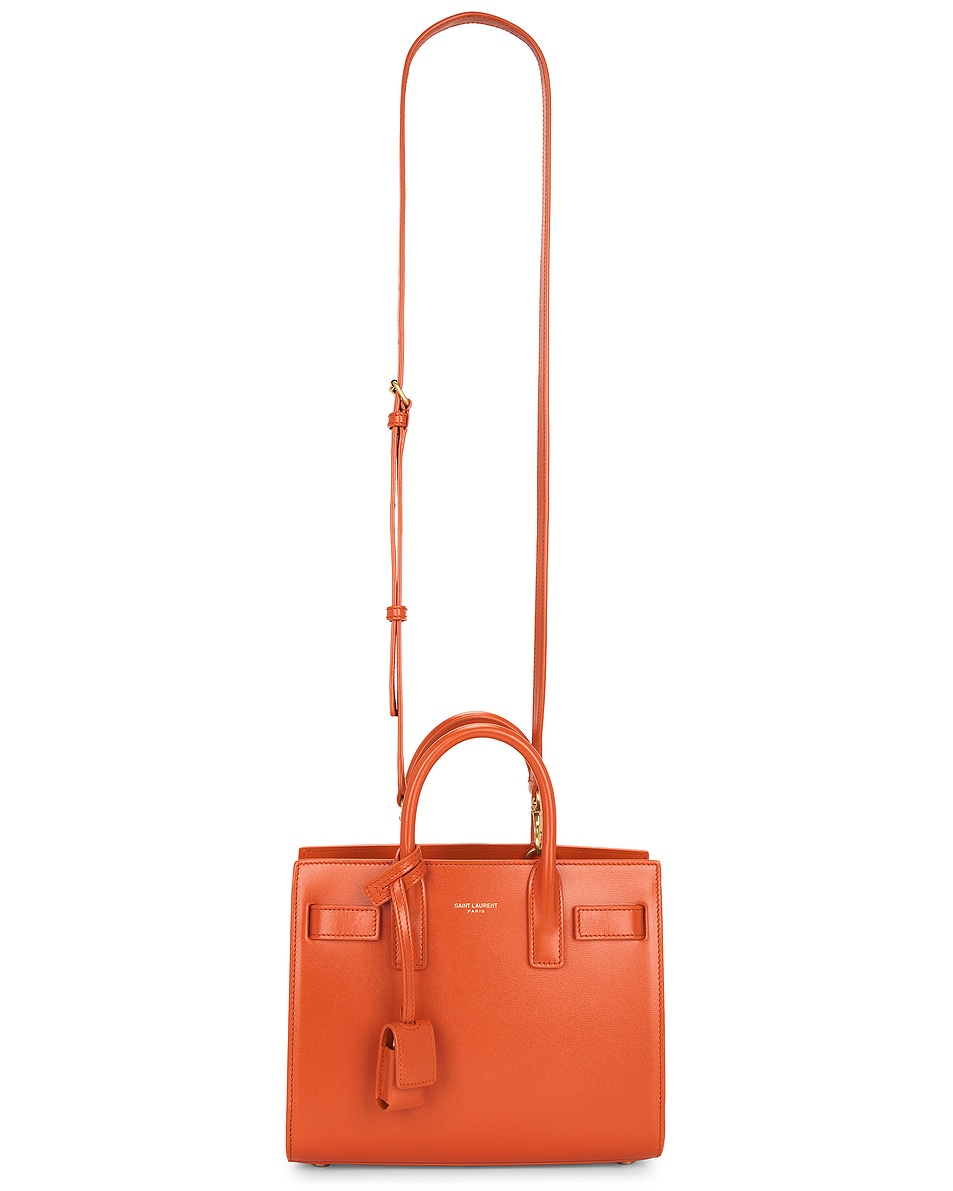 Image 1 of Saint Laurent Nano Sac De Jour Carryall Bag in Orange Vif