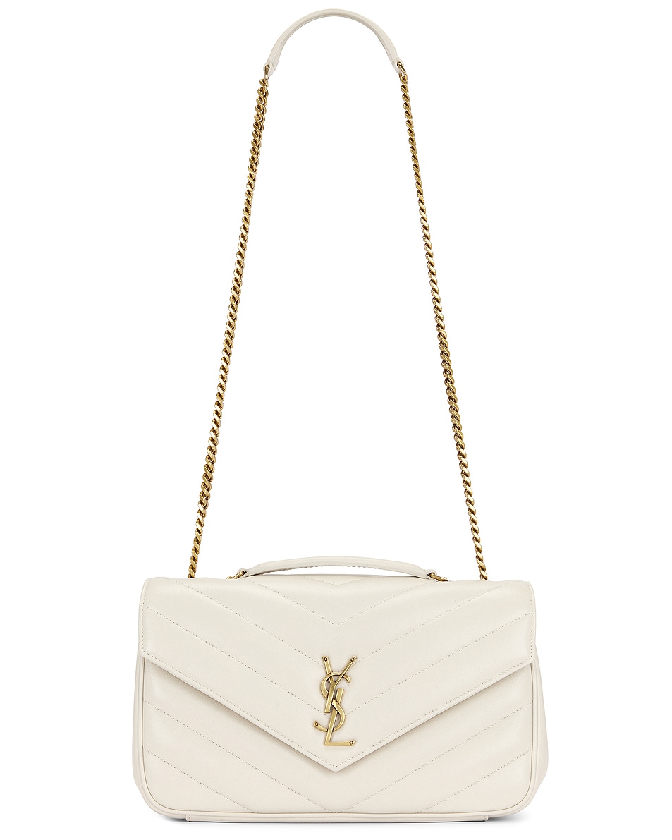 Image 1 of Saint Laurent Medium Loulou Chain Bag in Crema Soft
