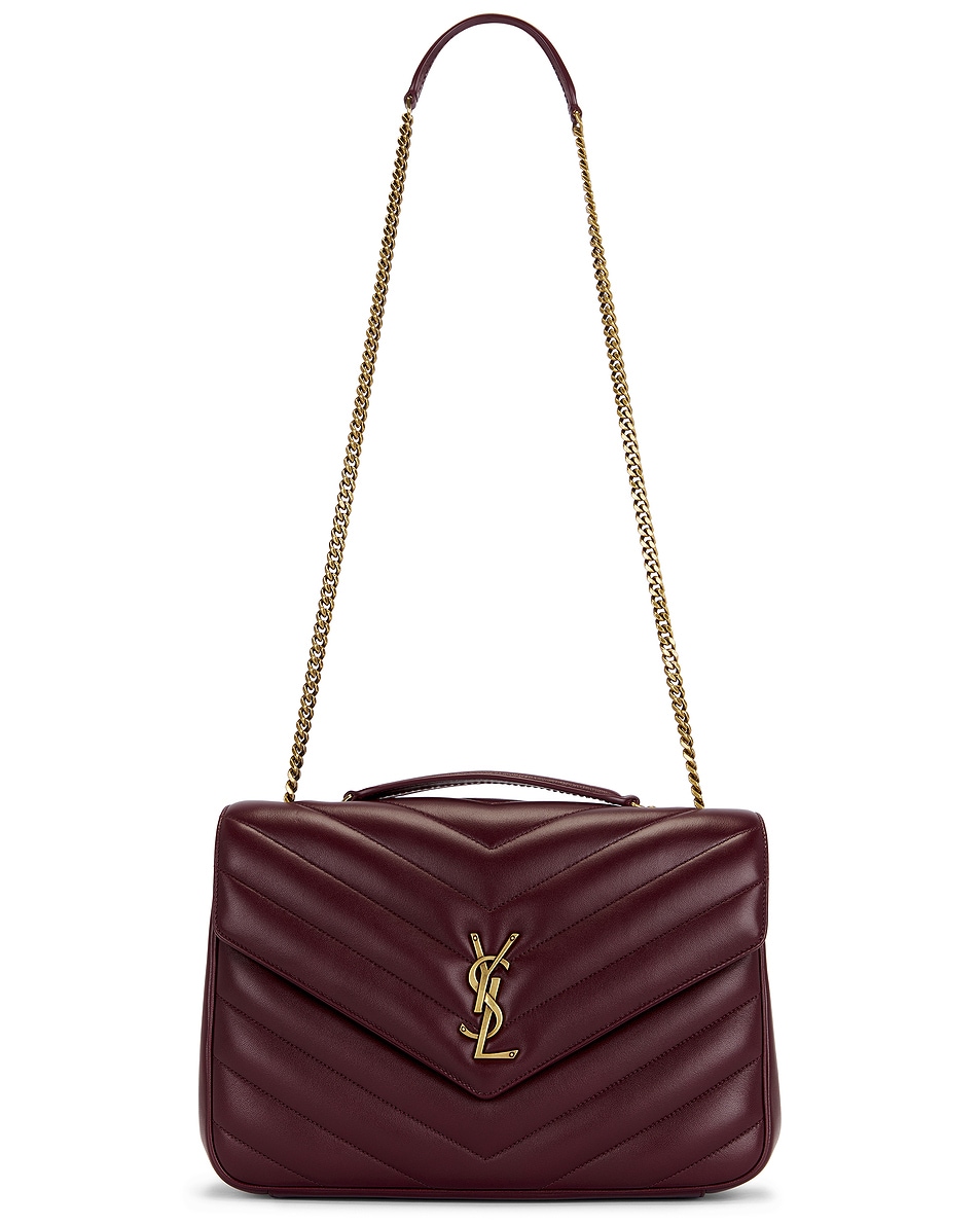 Image 1 of Saint Laurent Large Loulou Chain Bag in Light Hot Wine