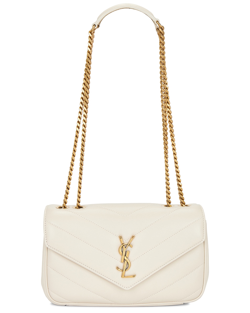 Image 1 of Saint Laurent Small Loulou Chain Bag in Crema Soft