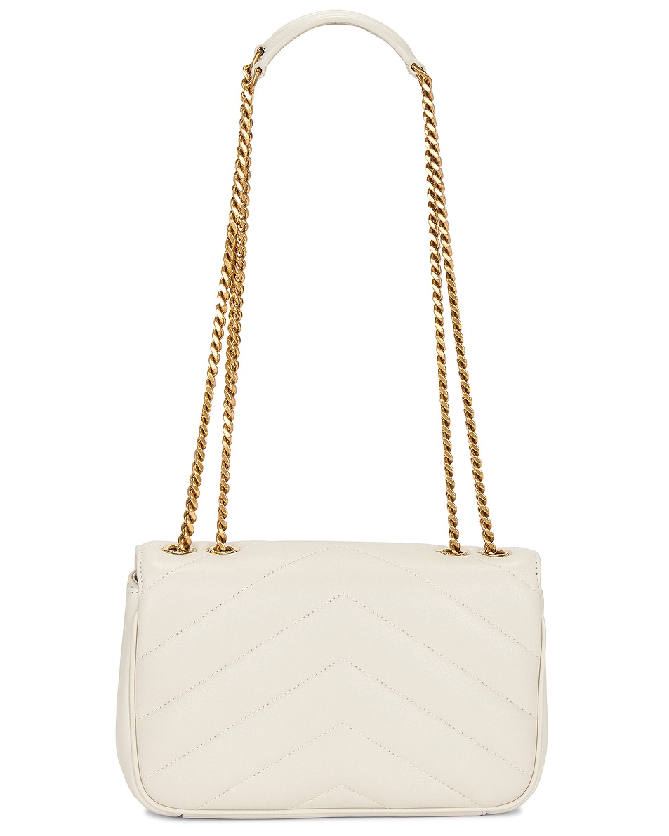 Image 3 of Saint Laurent Small Loulou Chain Bag in Crema Soft