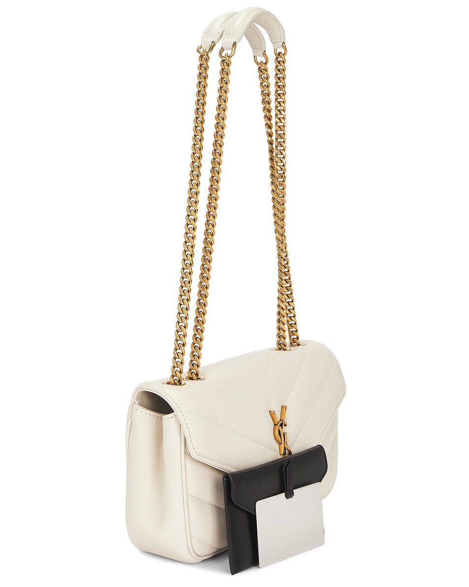Image 4 of Saint Laurent Small Loulou Chain Bag in Crema Soft