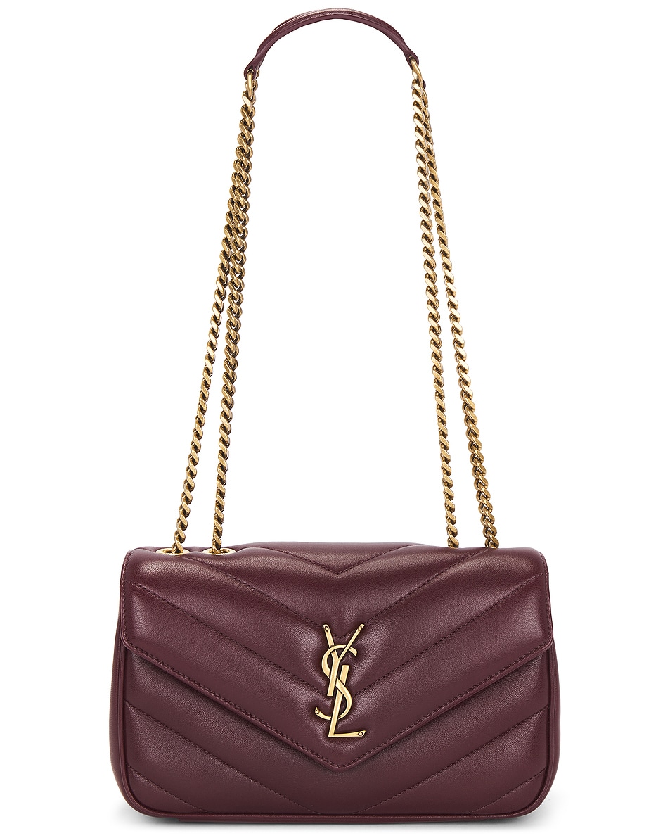 Image 1 of Saint Laurent Small Loulou Chain Bag in Light Hot Wine