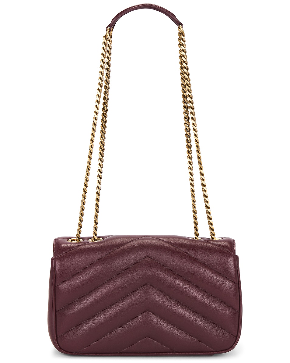 Image 3 of Saint Laurent Small Loulou Chain Bag in Light Hot Wine