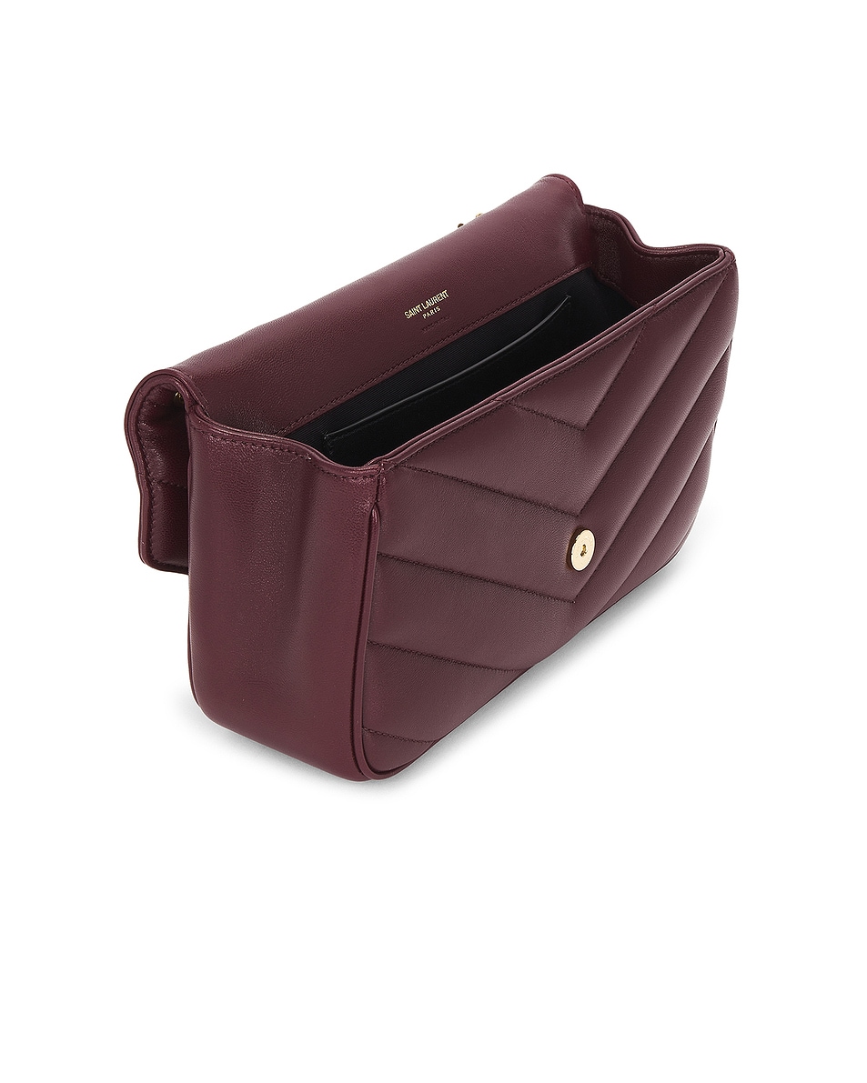 Image 5 of Saint Laurent Small Loulou Chain Bag in Light Hot Wine