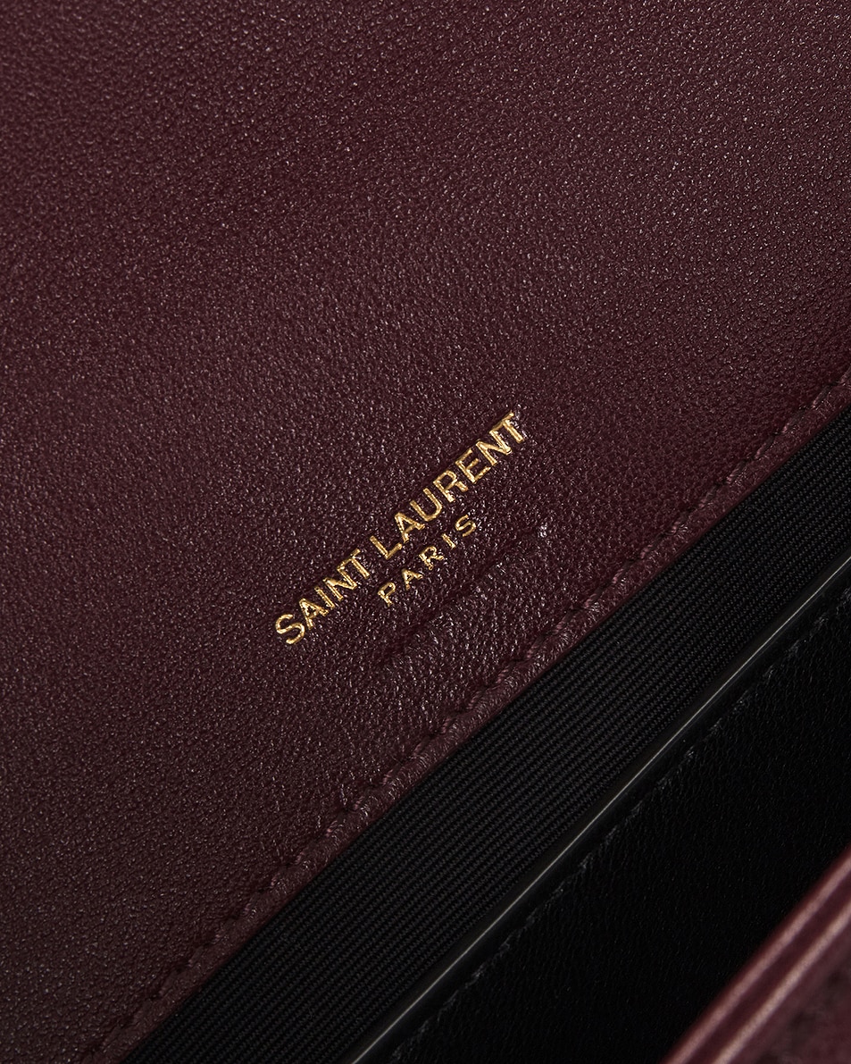 Image 7 of Saint Laurent Small Loulou Chain Bag in Light Hot Wine