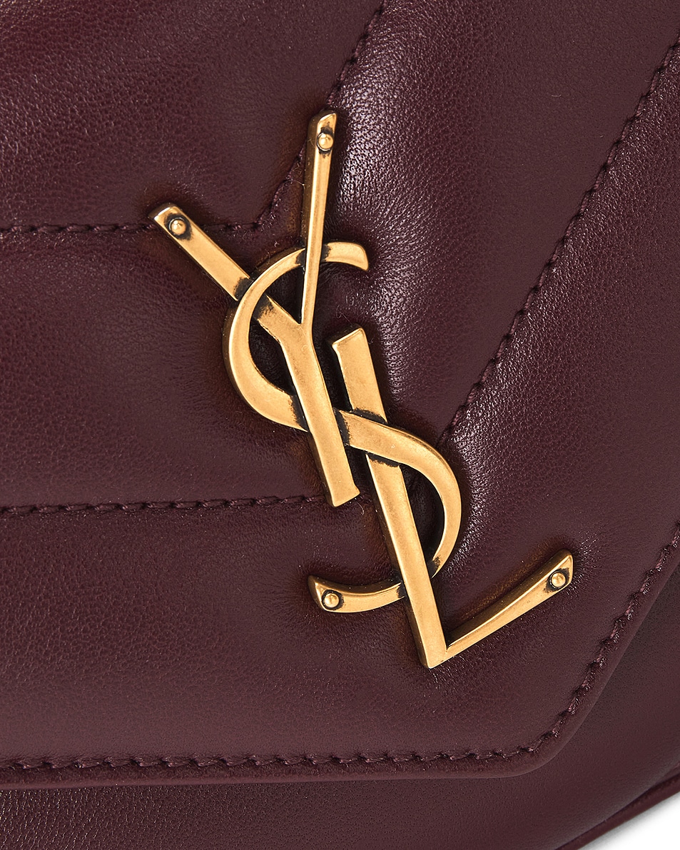 Image 8 of Saint Laurent Small Loulou Chain Bag in Light Hot Wine