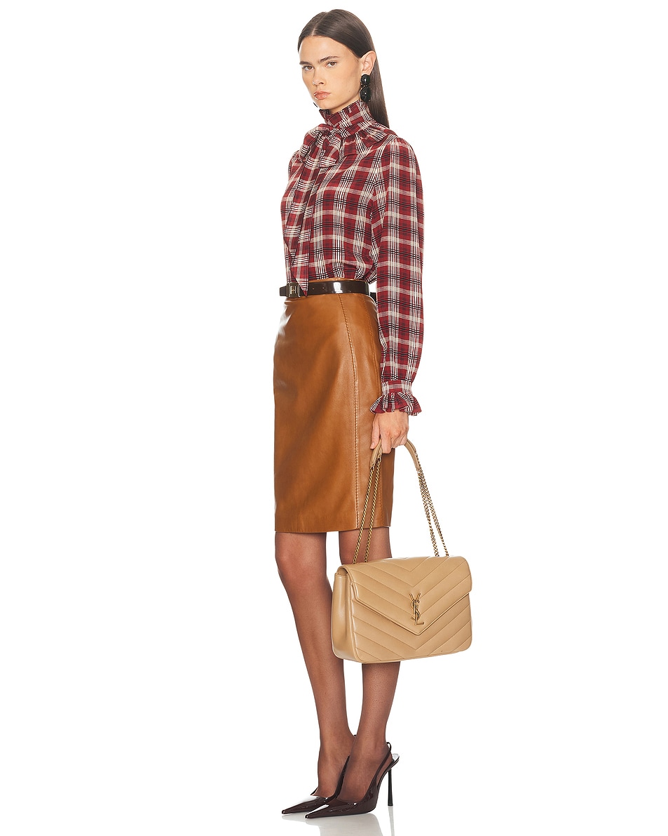 Image 2 of Saint Laurent Large Loulou Bag in Natural Tan