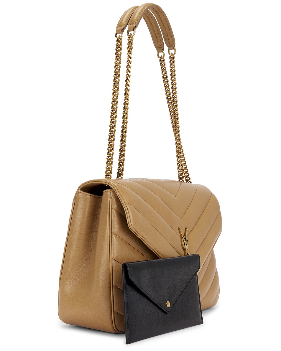 Image 4 of Saint Laurent Large Loulou Bag in Natural Tan