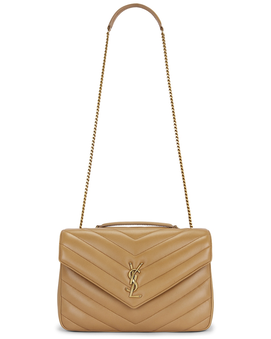 Image 6 of Saint Laurent Large Loulou Bag in Natural Tan