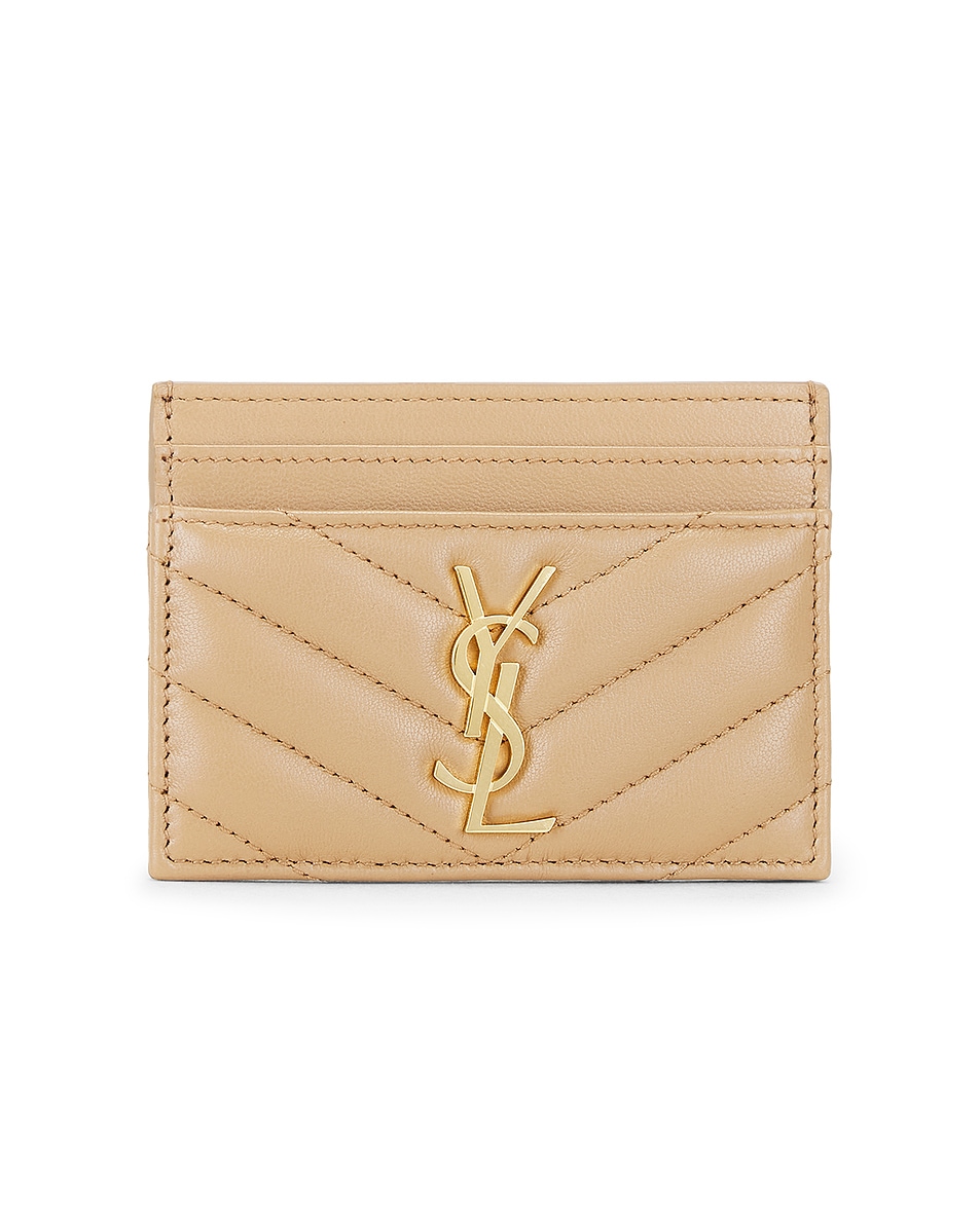 Image 1 of Saint Laurent Credit Card Case in Natural Tan