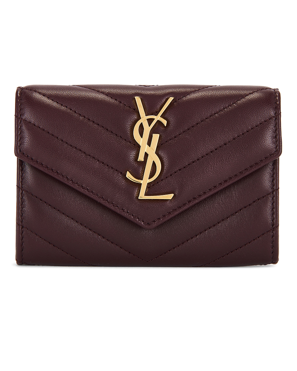 Image 1 of Saint Laurent Small Envelope Wallet in Hot Wine