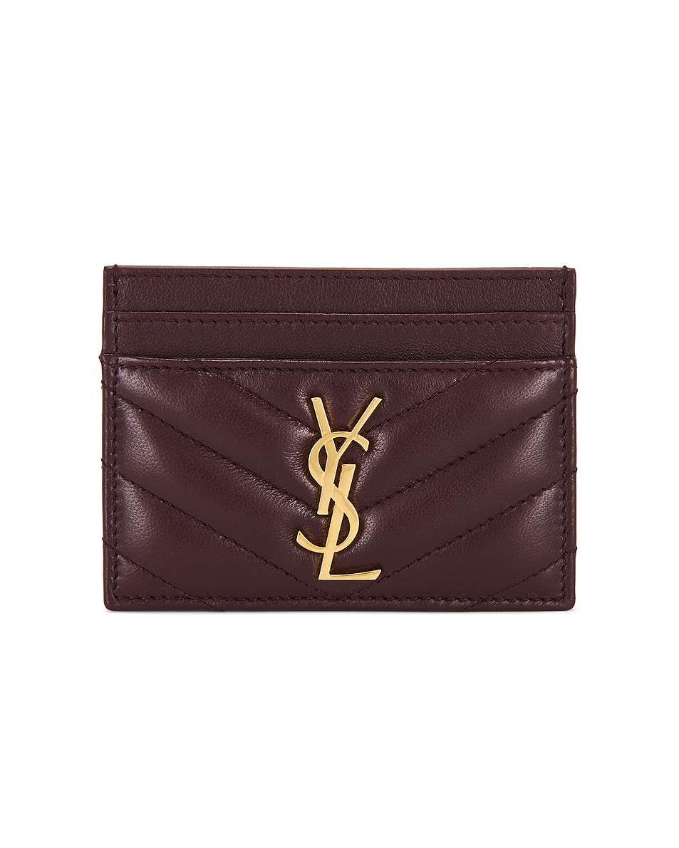Image 1 of Saint Laurent Credit Card Case in Hot Wine