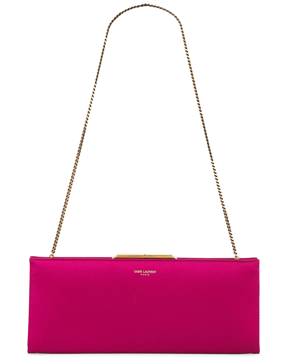 Image 1 of Saint Laurent Small Midnight Pochette in Deep Magenta