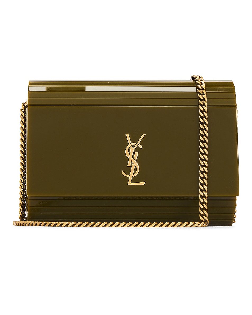 Image 1 of Saint Laurent Mini Vicky Minaudiere Bag in Verde