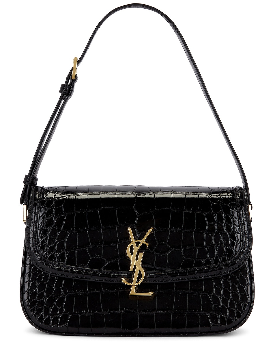 Image 1 of Saint Laurent Medium Solferino Alligator Bag in Nero
