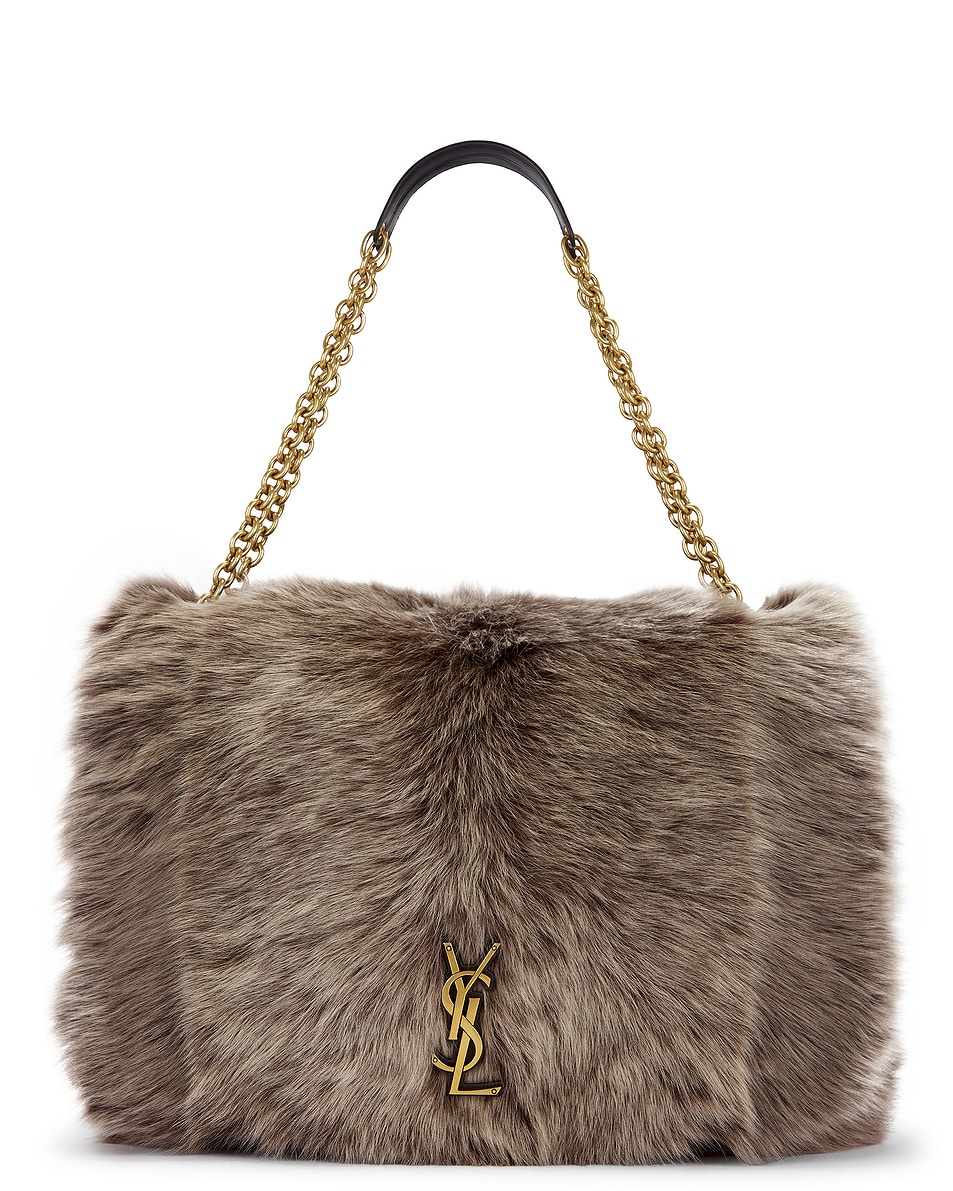 Image 1 of Saint Laurent Large Jamie 4.3 Chain Bag in Dark Brown, White, & Brown Oak