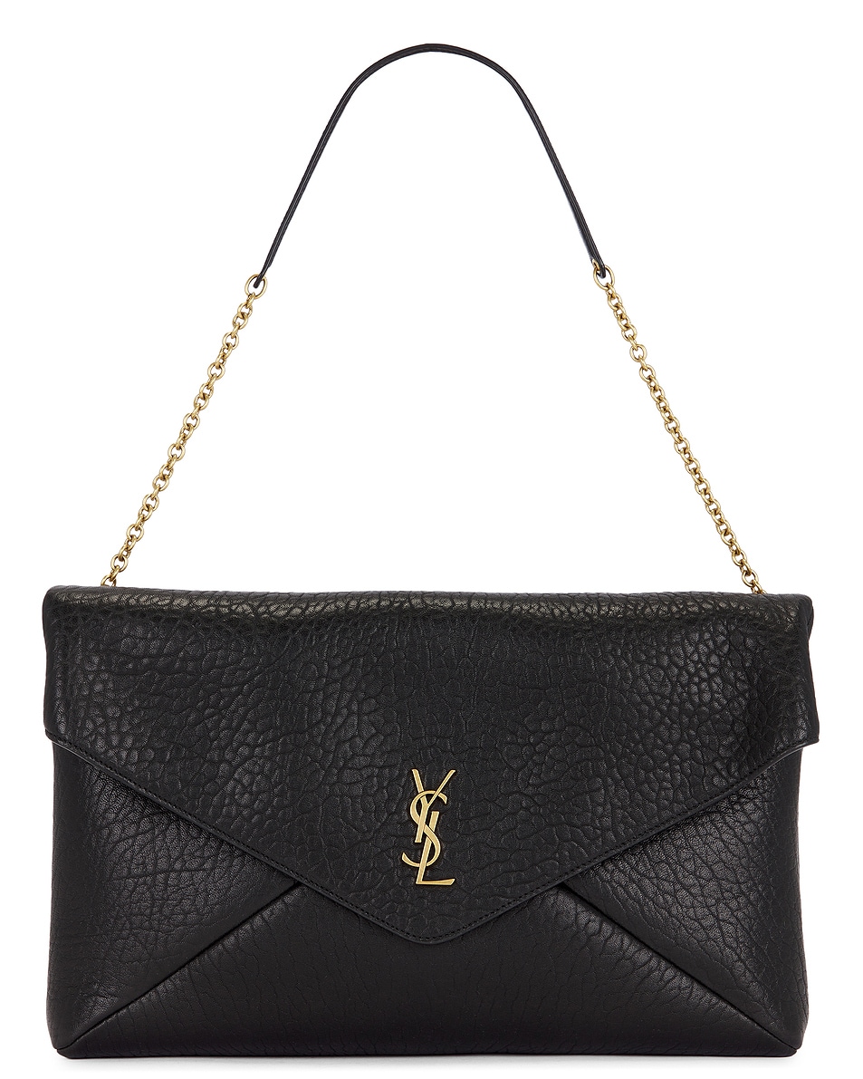 Image 1 of Saint Laurent Envelope Pouch On Chain in Nero