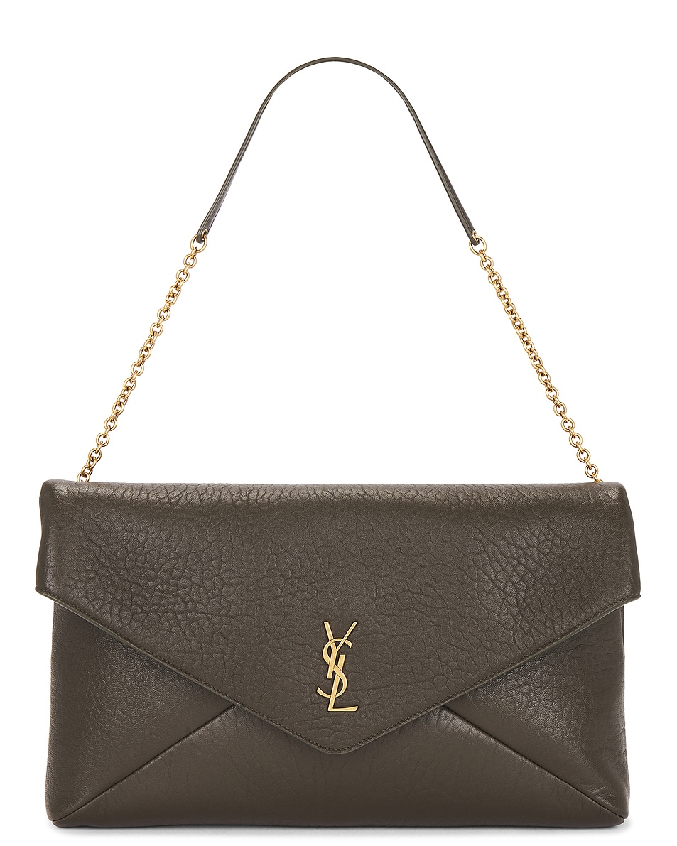 Image 1 of Saint Laurent Envelope Pouch On Chain in Light Musk