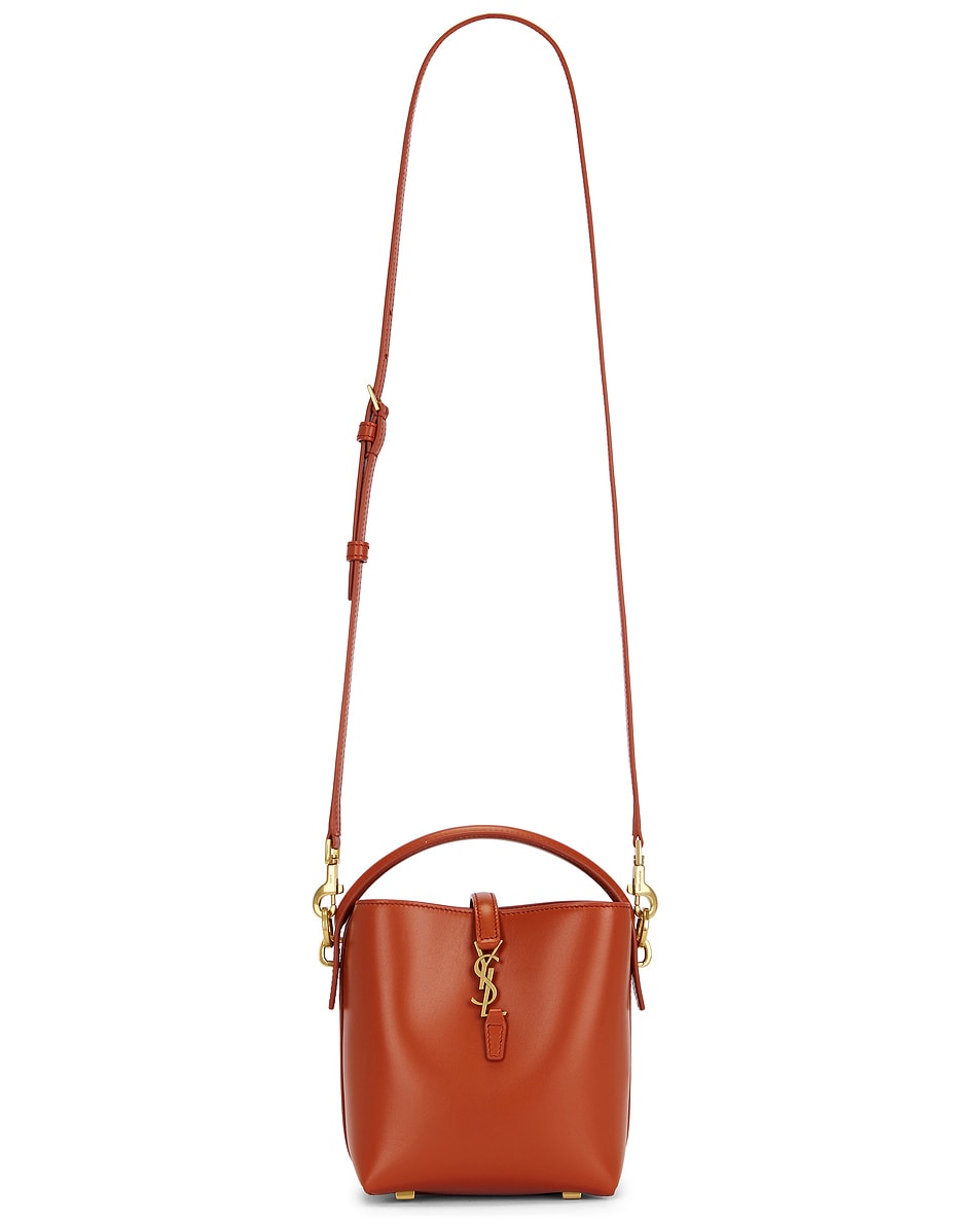 Image 1 of Saint Laurent Mini Le 37 Bucket Bag in Dark Mandarin