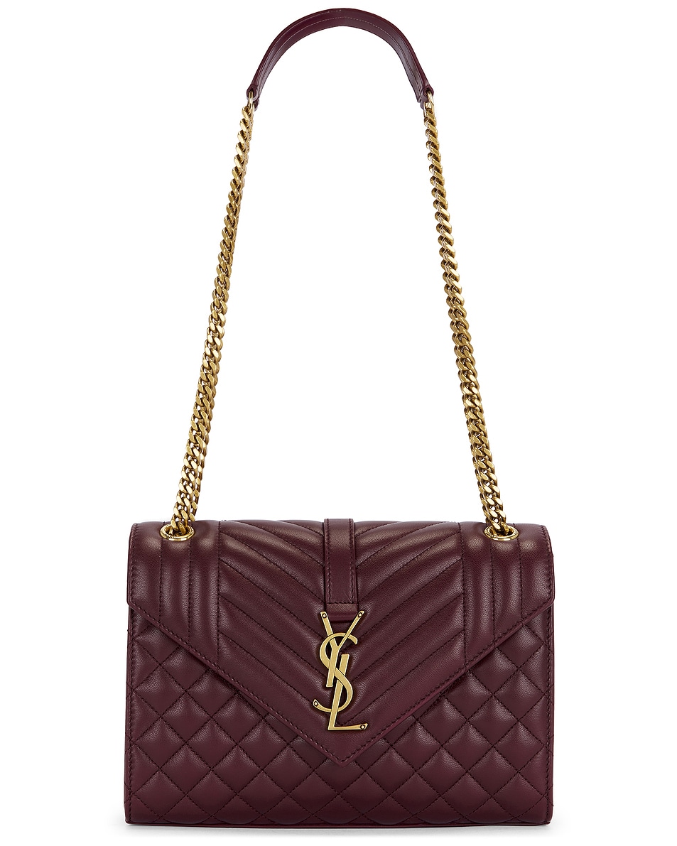 Image 1 of Saint Laurent Medium Envelope Chain Bag in Hot Wine