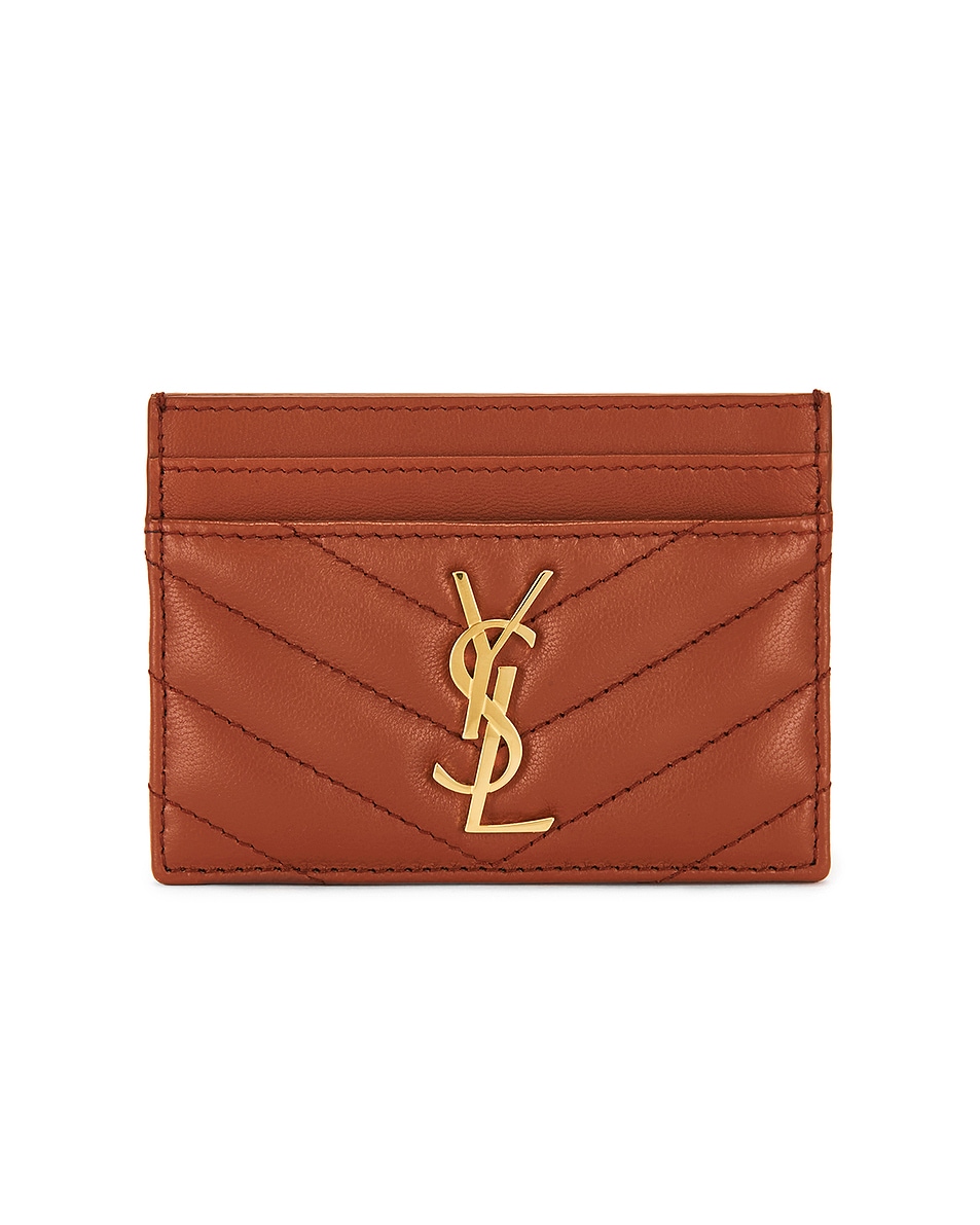 Image 1 of Saint Laurent Credit Card Case in Dark Mandarin
