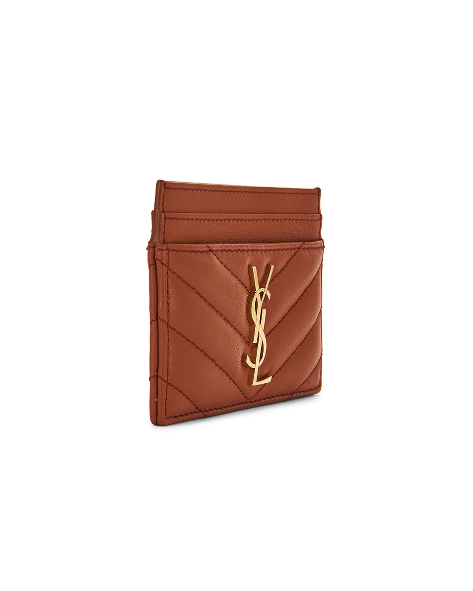 Image 3 of Saint Laurent Credit Card Case in Dark Mandarin