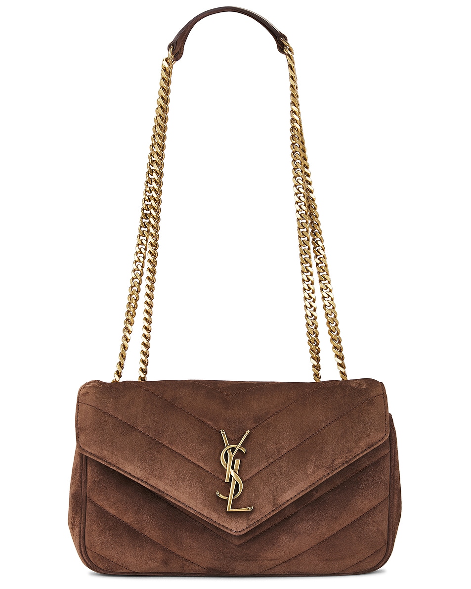Image 1 of Saint Laurent Small Loulou Chain Bag in Bark Brown