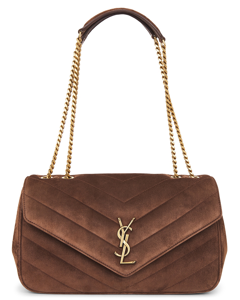 Image 1 of Saint Laurent Medium Loulou Chain Bag in Bark Brown