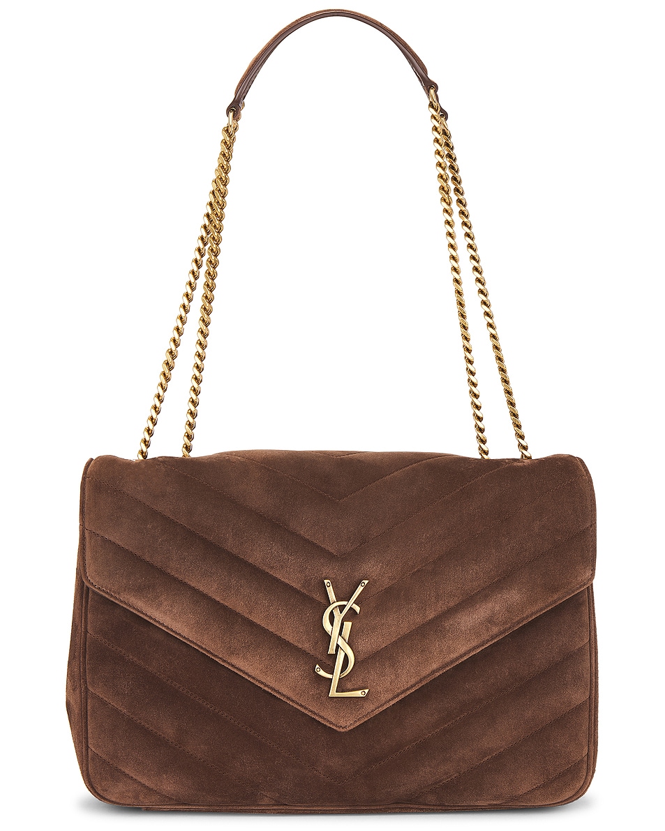 Image 1 of Saint Laurent Large Loulou Chain Bag in Bark Brown
