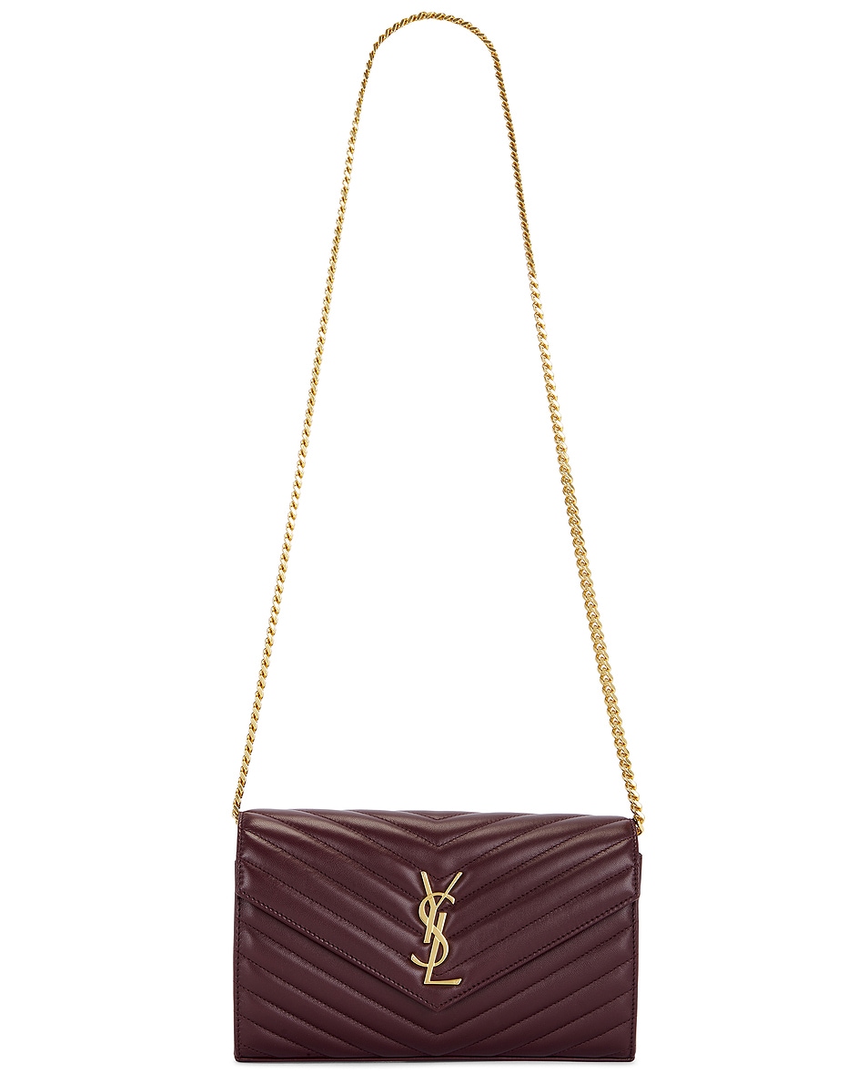 Image 1 of Saint Laurent Classic Wallet On Chain Bag in Hot Wine