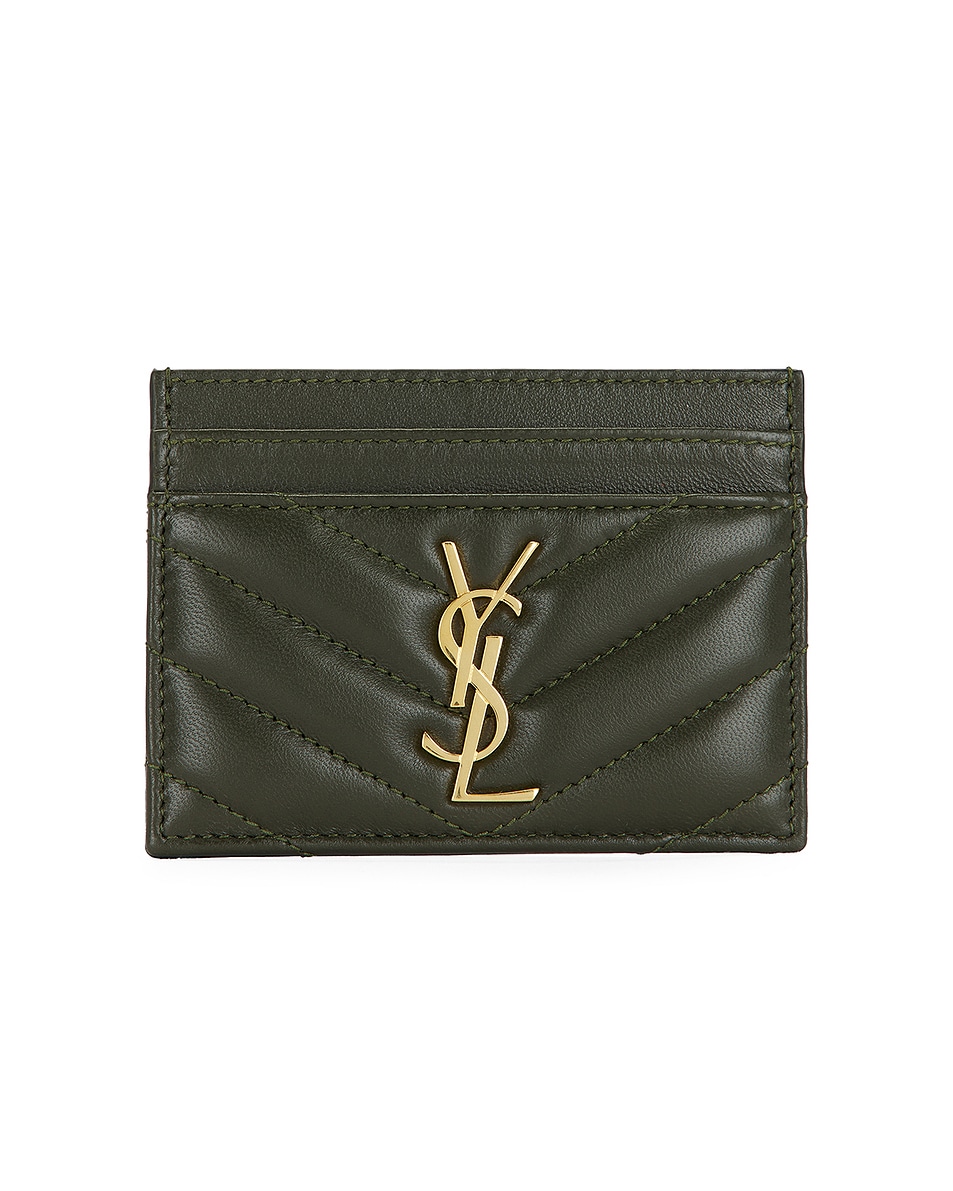 Image 1 of Saint Laurent Credit Card Case in Olive Wood
