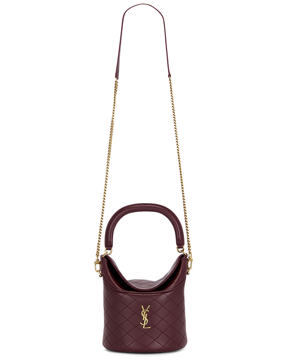 Image 1 of Saint Laurent Gaby Top Handle Bucket Bag in Hot Wine